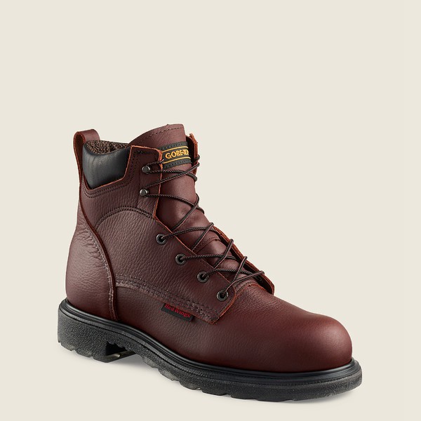 Mens Red Wing Supersole® 2.0 - 6-inch Waterproof Soft Toe - Work Boots Burgundy - FJN546108